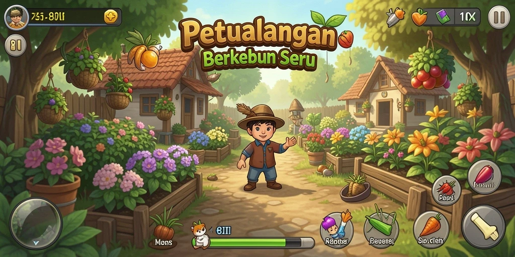 Tangkapan layar 8II menampilkan gameplay berkebun yang mengasyikkan.