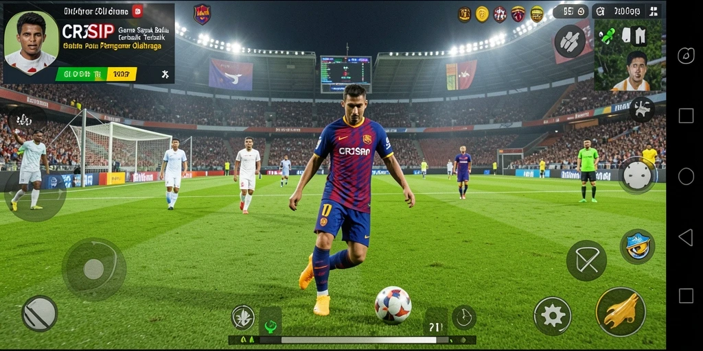 Tampilan menarik dari gameplay sepak bola CR7SIP yang mendebarkan.