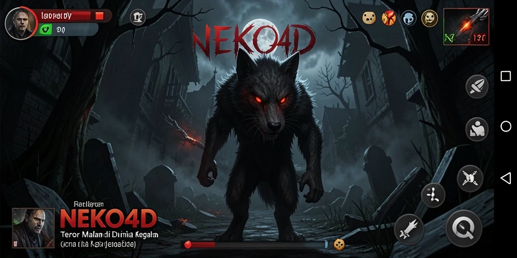 Gameplay NEKO4D dengan suasana horor yang mencekam dan menegangkan.