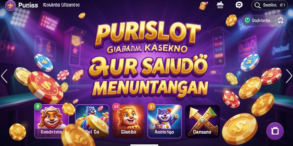 Tampilan seru gameplay PURISLOT dengan mesin slot menarik.