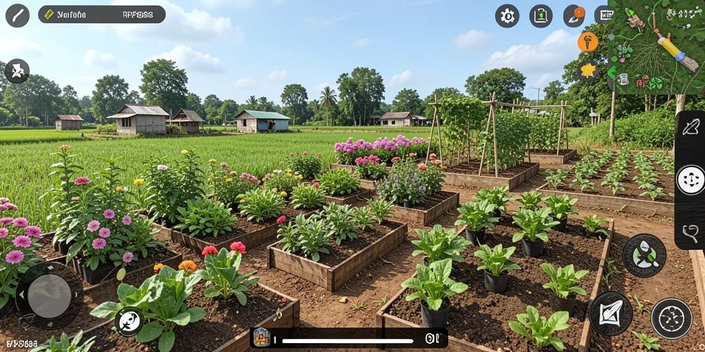 Screenshot utama RP888 yang menampilkan gameplay seru dalam bertani.