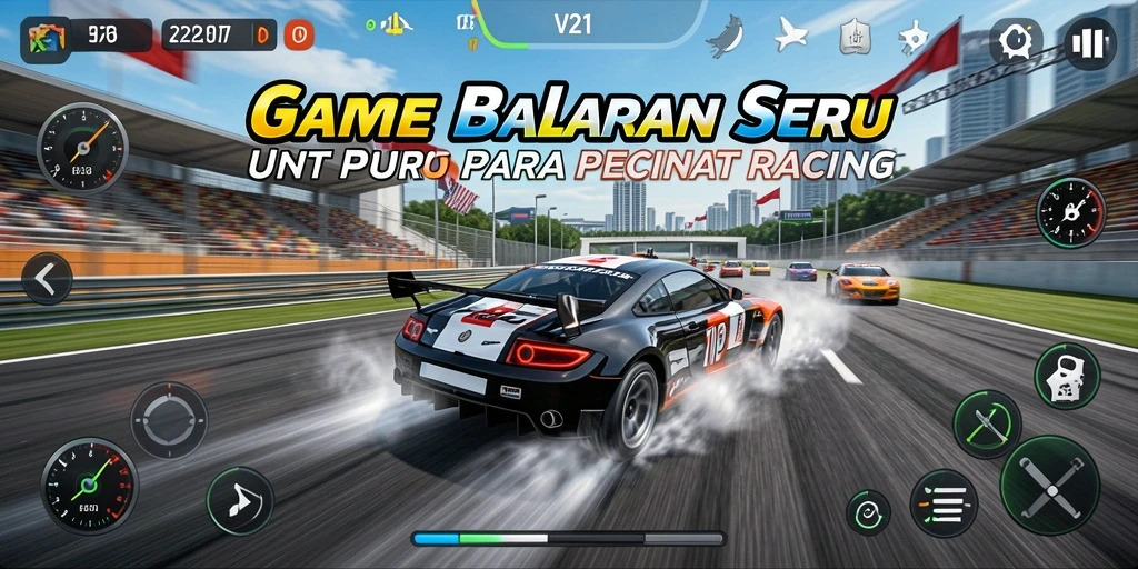 Gameplay seru V21 dengan balapan mendebarkan dan grafis memukau.
