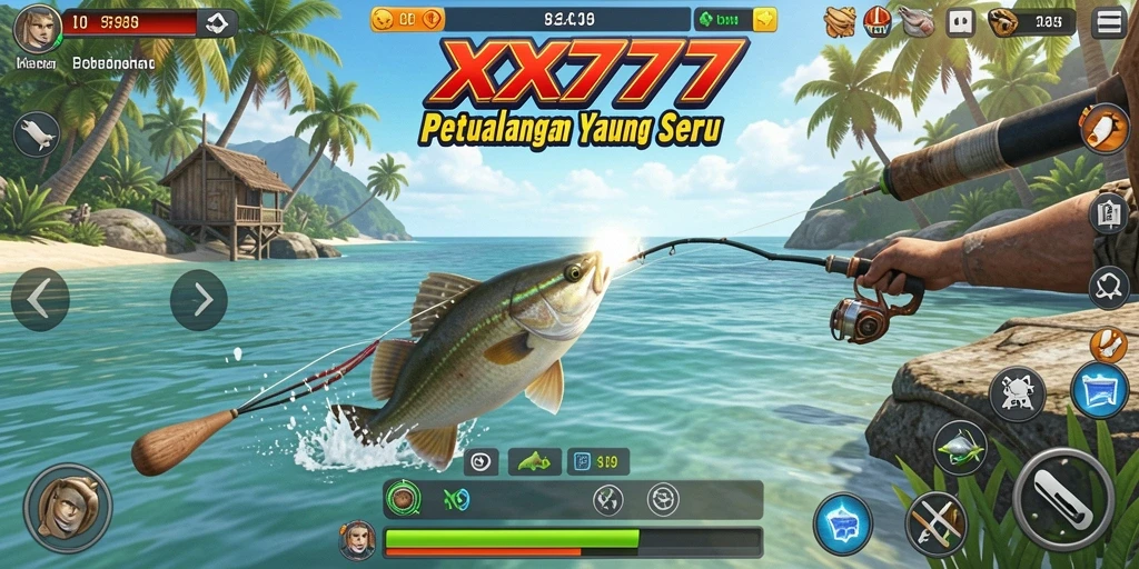 Tampilan gameplay XXX777 yang menakjubkan saat menangkap ikan.